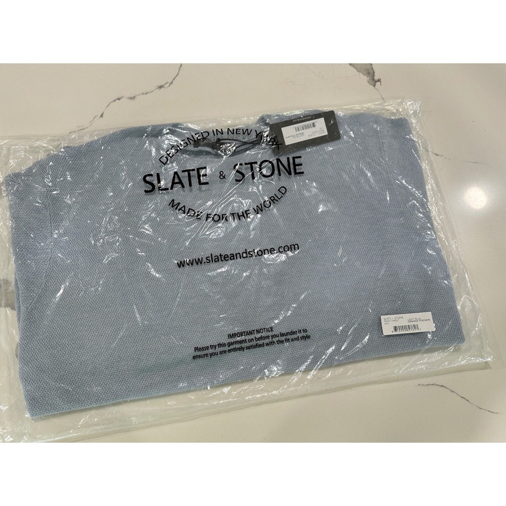 Slate & Stone Men Light‎ Blue Crewneck Textured Sweater XXL  NWT